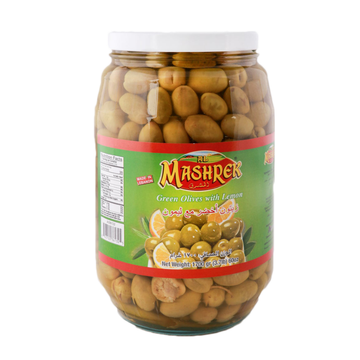 Al Mashrek Green Olives With Lemon or Thyme 1700 Grams