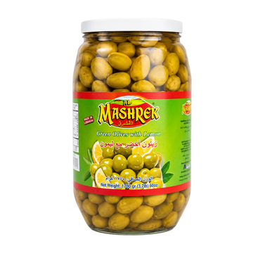 Al Mashrek Green Olives With Lemon or Thyme 1700 Grams