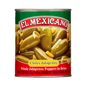 EL Mexicano Whole Jalapenos 26 oz