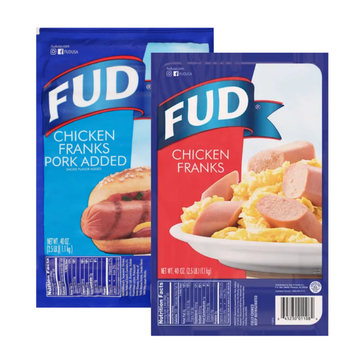 Fud Chicken, Turkey or Chicken & Pork Franks 2.5 lb