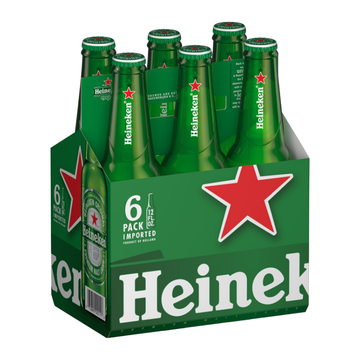 Heineken Beer 6 Pk 12 oz Btls