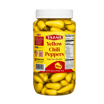 Tazah Yellow Hot Chili Peppers 22 oz