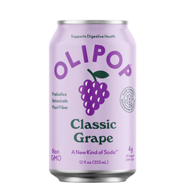OLIPOP Classic Grape Prebiotic Soda 12oz