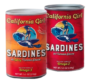 California Girl Sardines in Tomato Sauce or In Spicy Tomato Sauce 5.5 oz