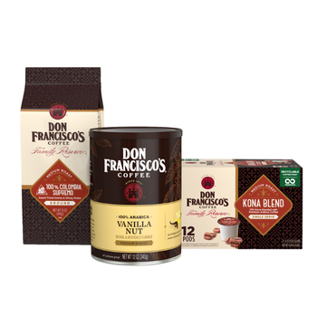 Don Francisco's Single Serve Coffee 12 ct, Bagged or Canned Coffee 10-12 oz