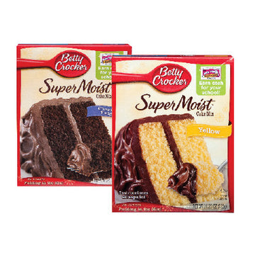 Betty Crocker Straberry, Yellow, Carrot, Chocolate Fudge, Devil’s Food, or White Cake Mix 15.25 oz. Box