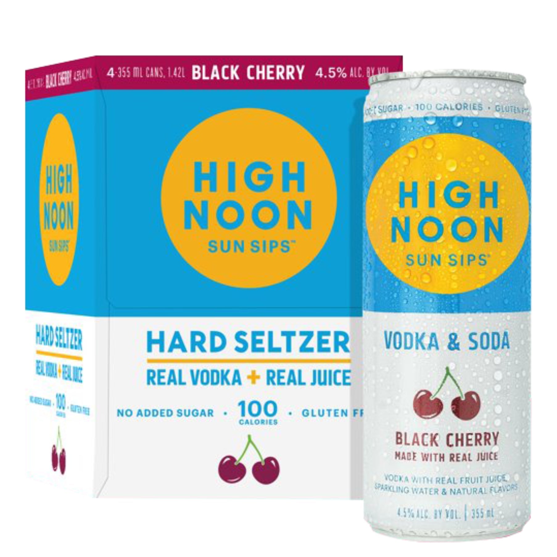 High Noon Black Cherry Vodka Hard Seltzer 4pk Cans 12oz