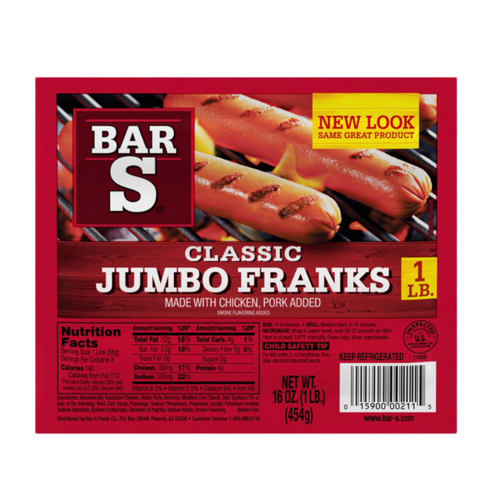 Bar-S Jumbo Meat Franks 16 oz