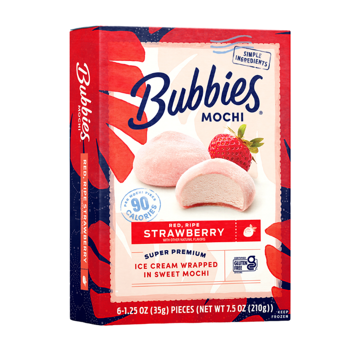 Bubbies Mochi Strawberry 6 ct