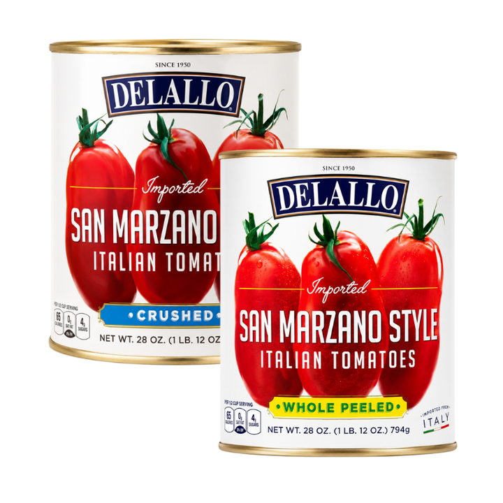 Delallo San Marzano Style Crushed Tomatoes or Whole Peeled Tomatoes 28 oz