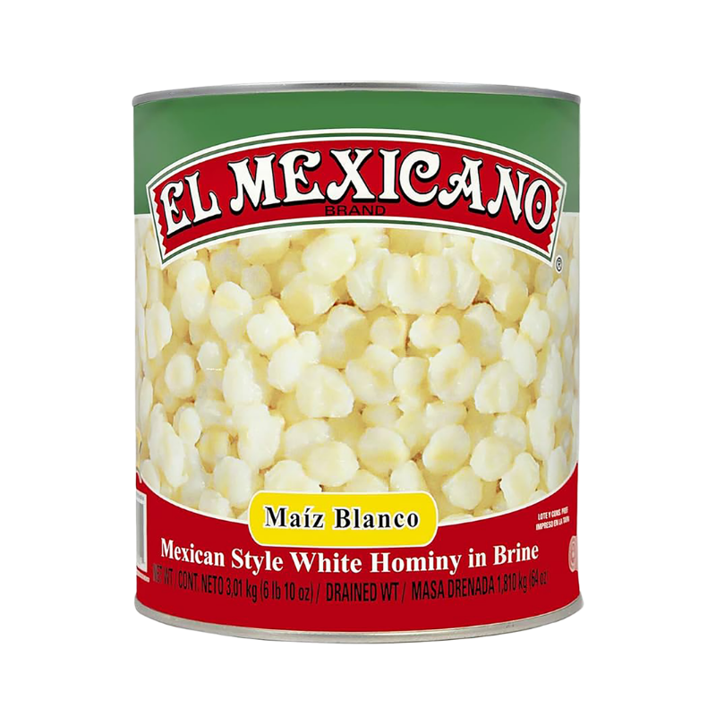 El Mexicano White Hominy 108 oz 