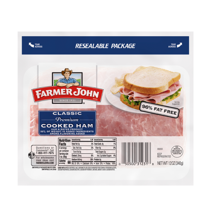 Farmer John Ham Regular or Low Sodium 12 oz