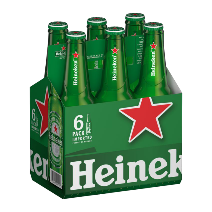 Heineken Beer 6 Pk 12 oz Btls