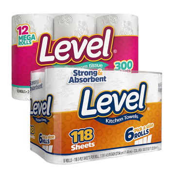 Level Bath Tissue 12 ct or Kitchen Towels 6 ct