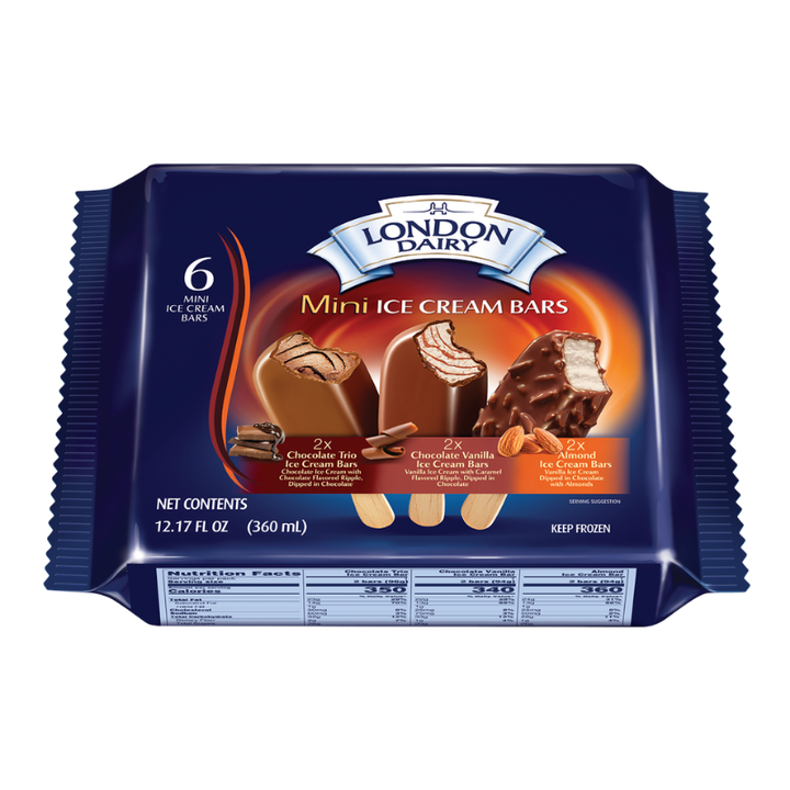 London Dairy Chocolate Covered Ice Cream Bars 6 Pk