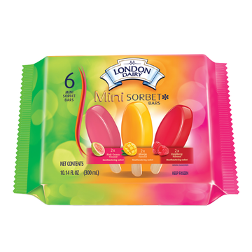 London Dairy Mini Sorbet 6 Pk