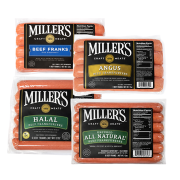 Millers Beef Franks 12 oz Selected Varieties