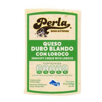 Perla Queso Duro Blando Con Loroco Cheese 12 oz