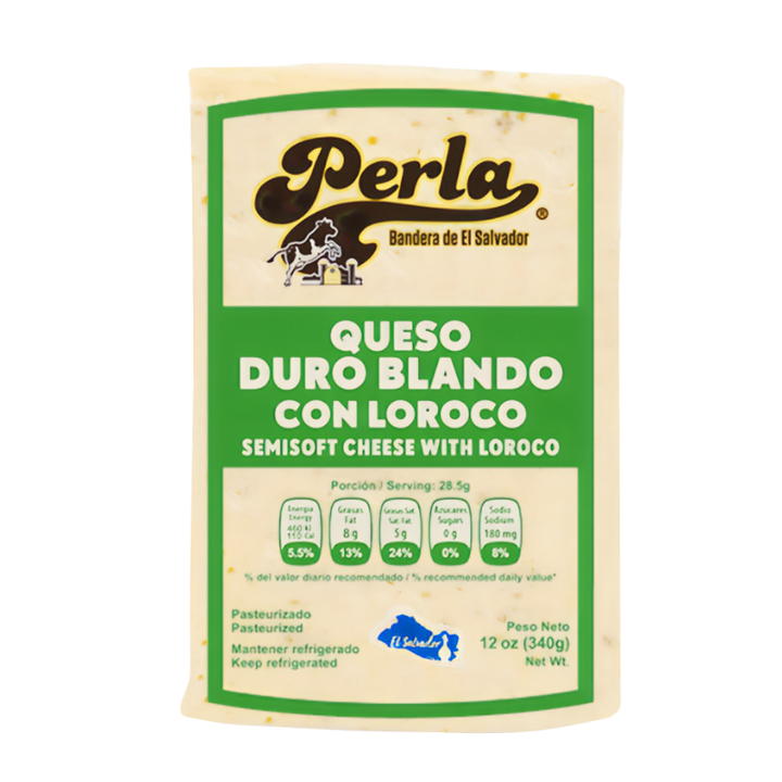 Perla Queso Duro Blando Con Loroco Cheese 12 oz