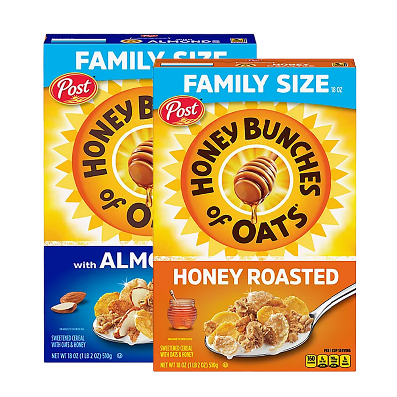 Post HBO Honey or Almond Family Size Cereal 18 oz