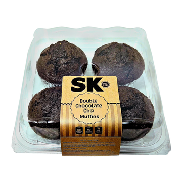 SK Double Chocolate Chip Muffins 4 ct
