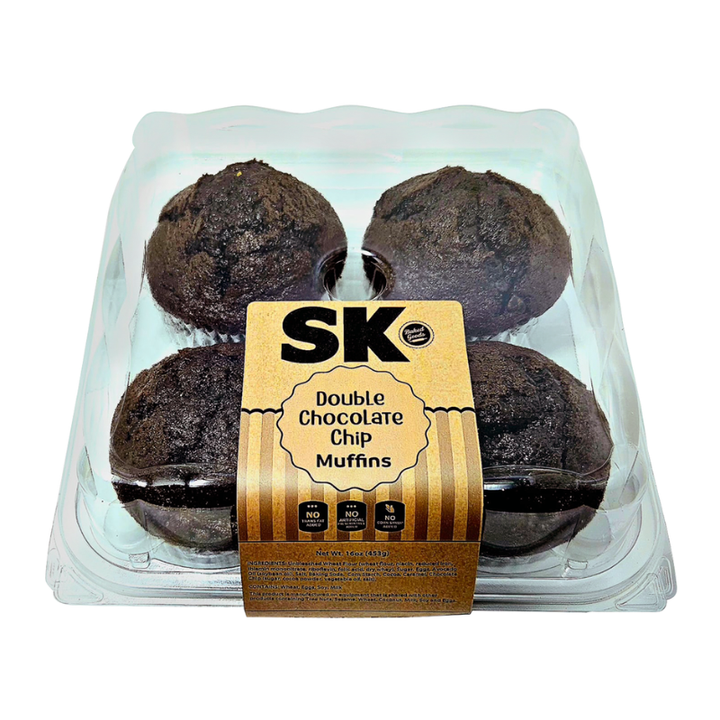 SK Double Chocolate Chip Muffins 4 ct
