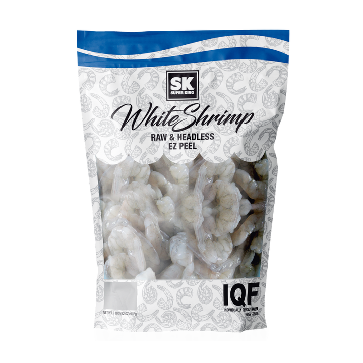 SK EZ Peel Raw White Shrimp 8/12 ct 2 lb Bag