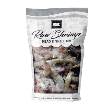 SK Head on Shrimp 30/40 4 lb bag