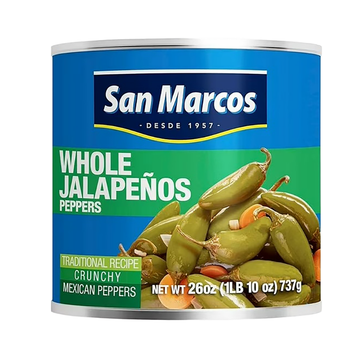 San Marcos Whole Jalapenos 26 oz