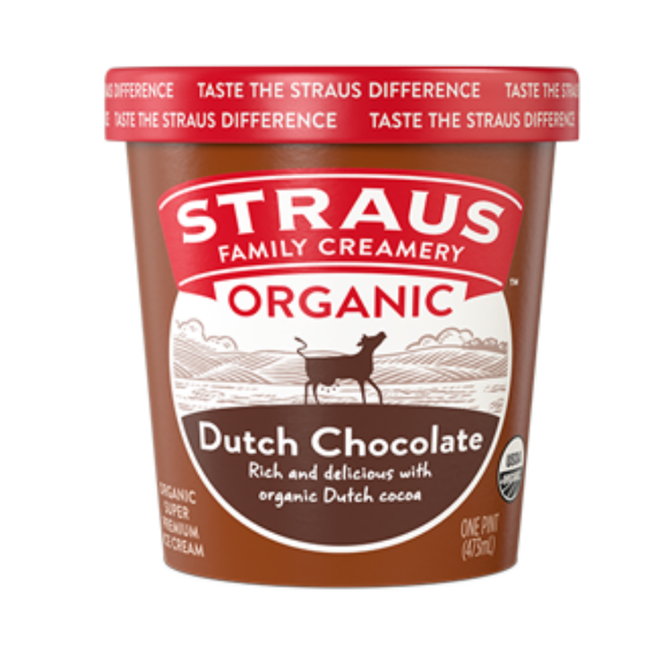Straus Organic Ice Cream 16 oz