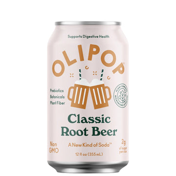 OLIPOP Classic Root Beer Prebiotic Soda 12oz