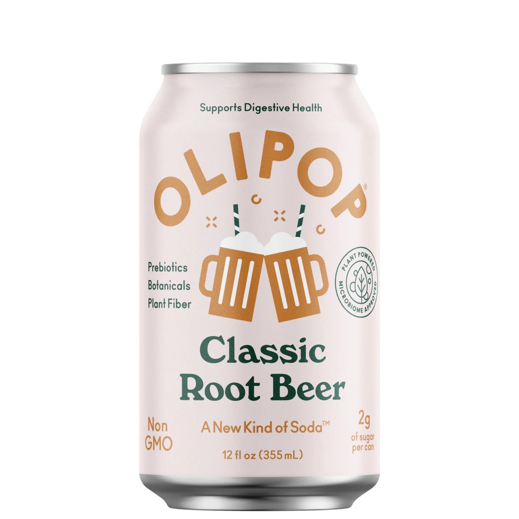 OLIPOP Classic Root Beer Prebiotic Soda 12oz