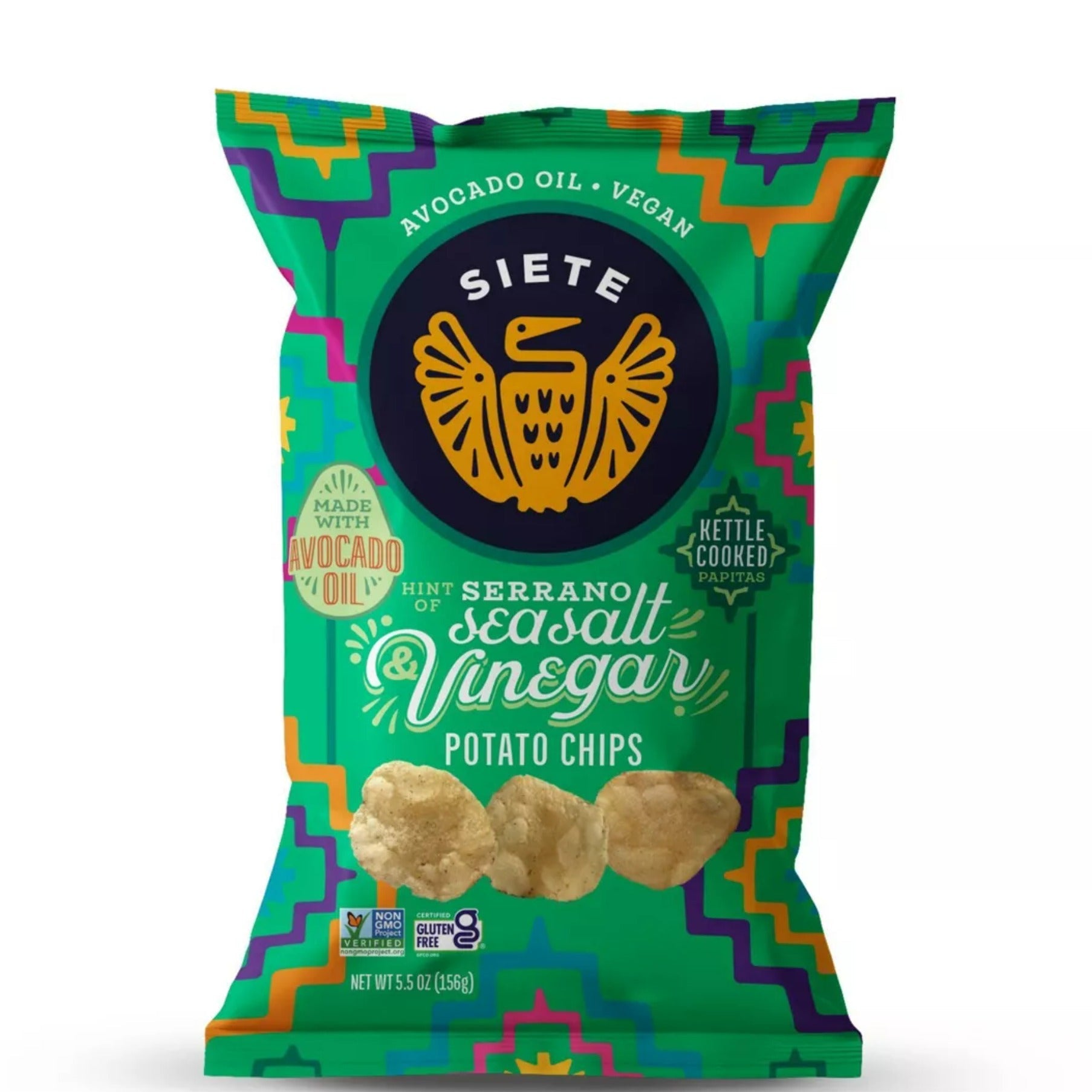 Siete Serrano Sea Salt Vinegar Potato Chips 5.5oz