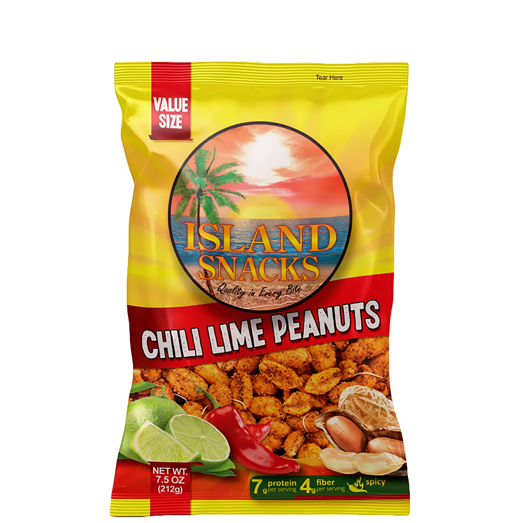Island Snacks Chili Lime Peanuts 7.5oz