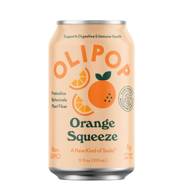 OLIPOP Orange Squeeze Prebiotic Soda 12oz