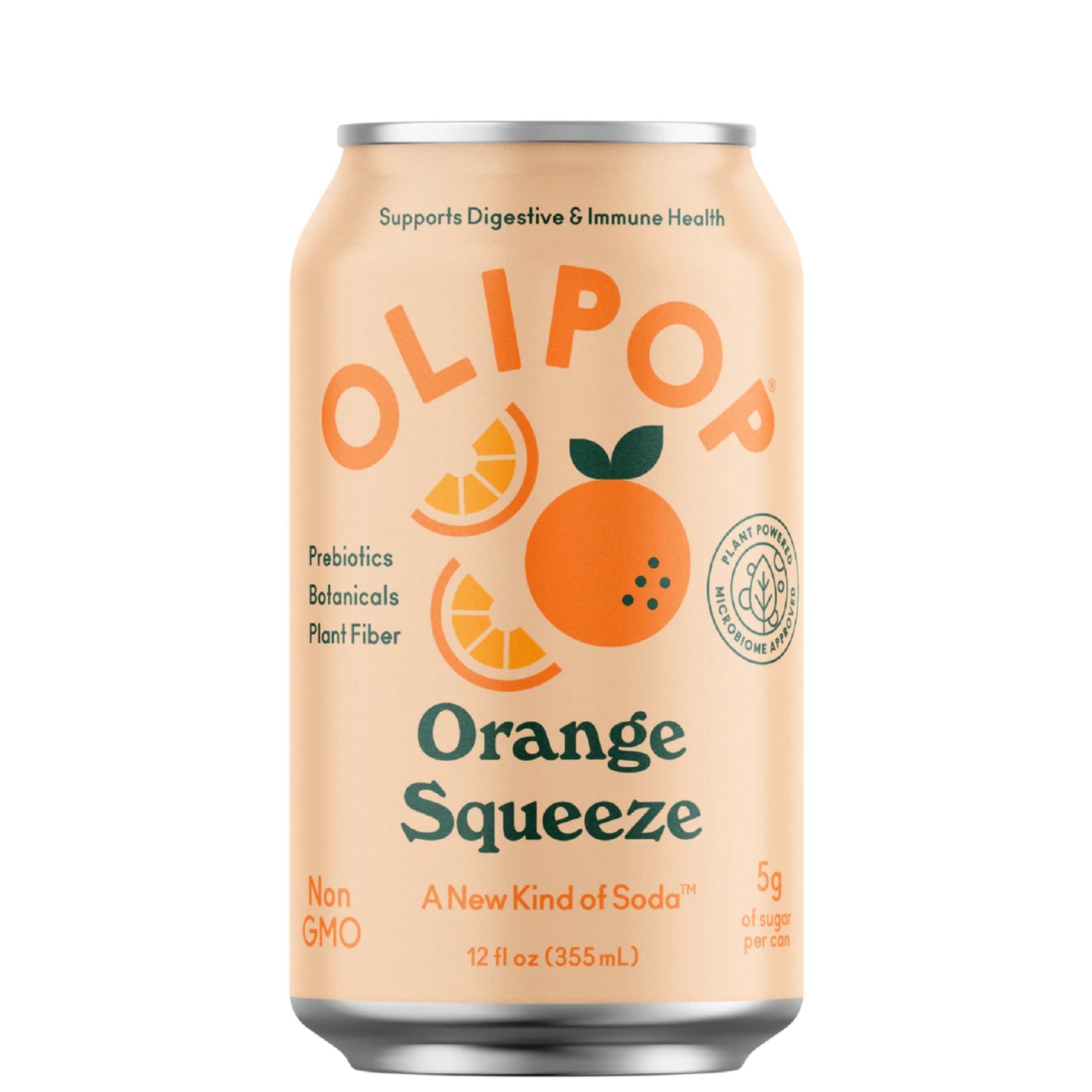 OLIPOP Orange Squeeze Prebiotic Soda 12oz