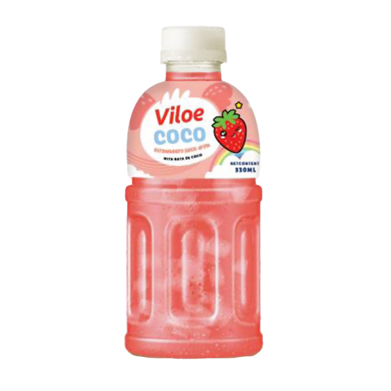 Viloe Coco Strawberry Juice Drink with Nata De Coco 10.82 oz