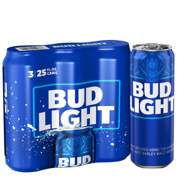 Bud Light Can 3pk 25oz