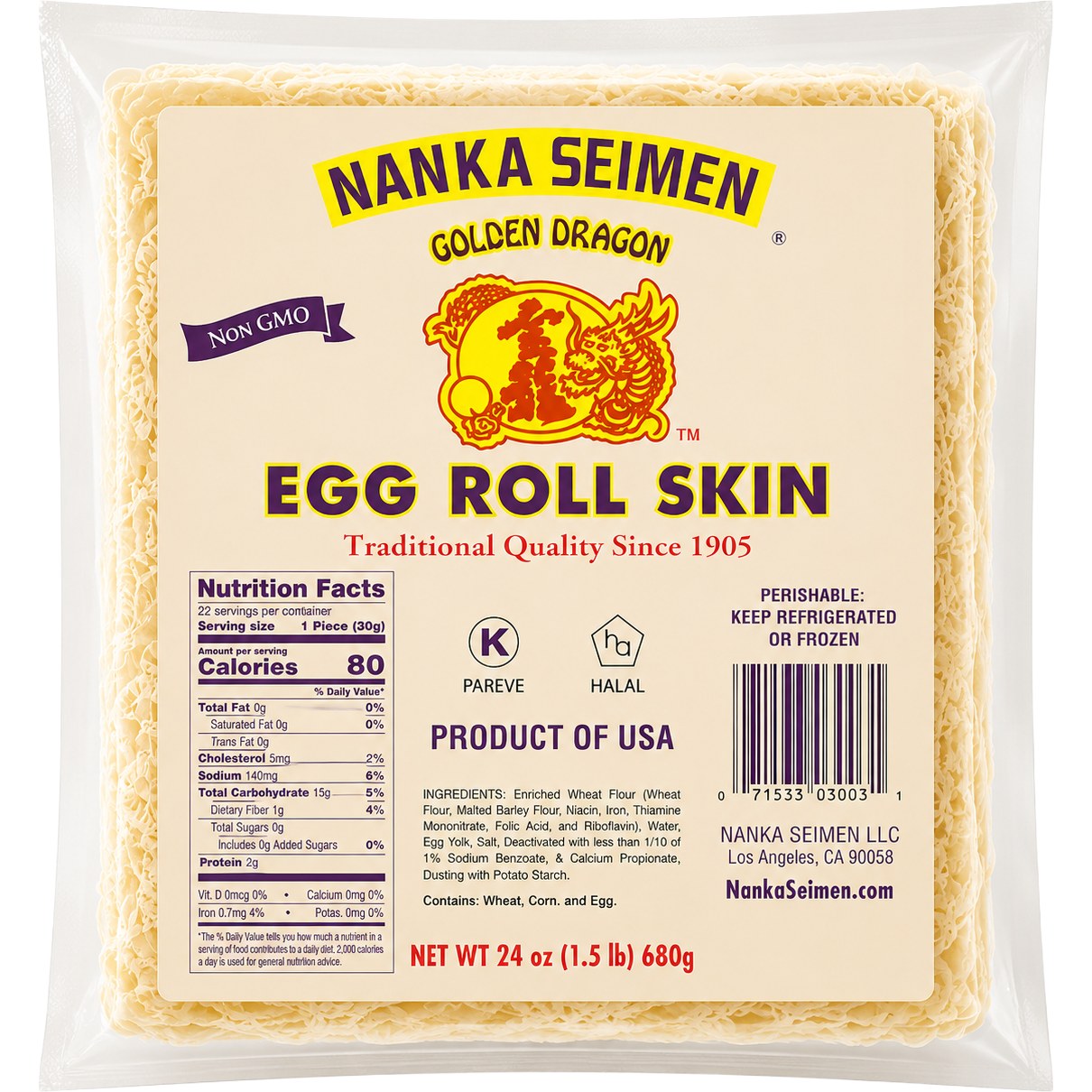 Nanka Egg Roll Skin 24 oz package - Super King Markets Weekly Deals