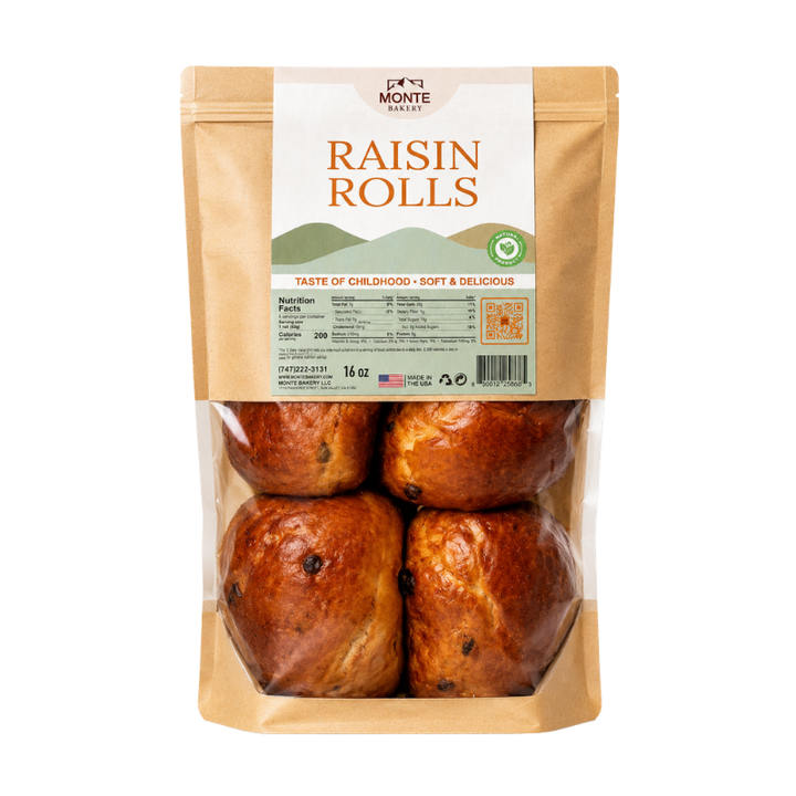 Monte Raisin Rolls 4 ct