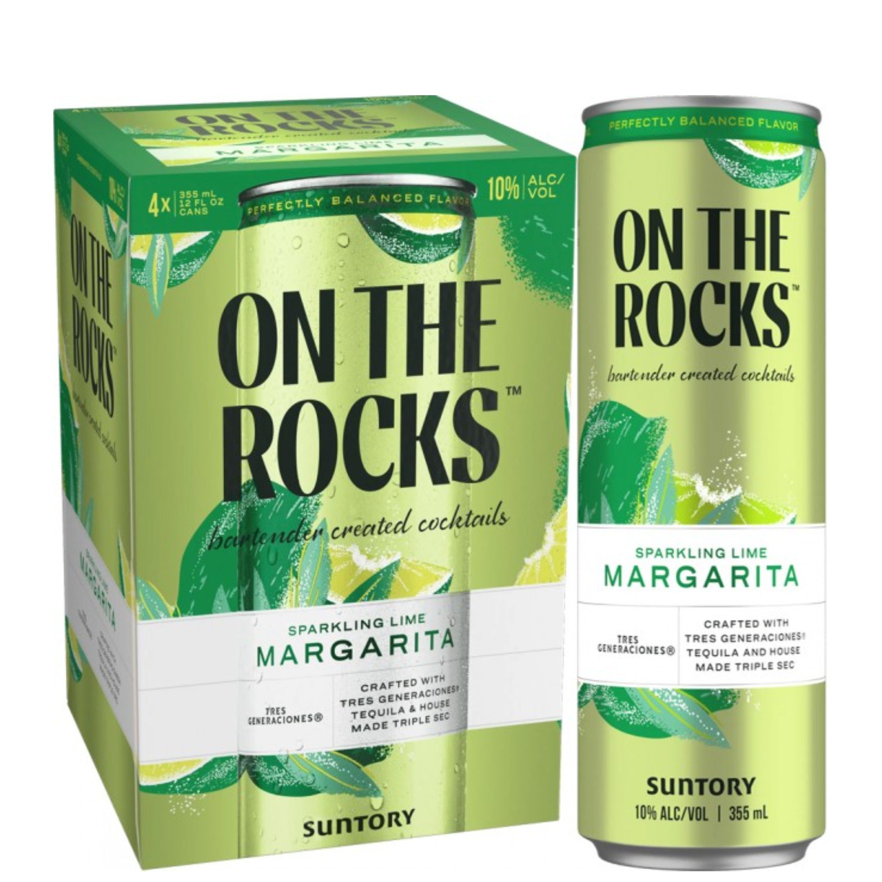 On The Rocks Sparkling Lime Margarita 4pk 355ml