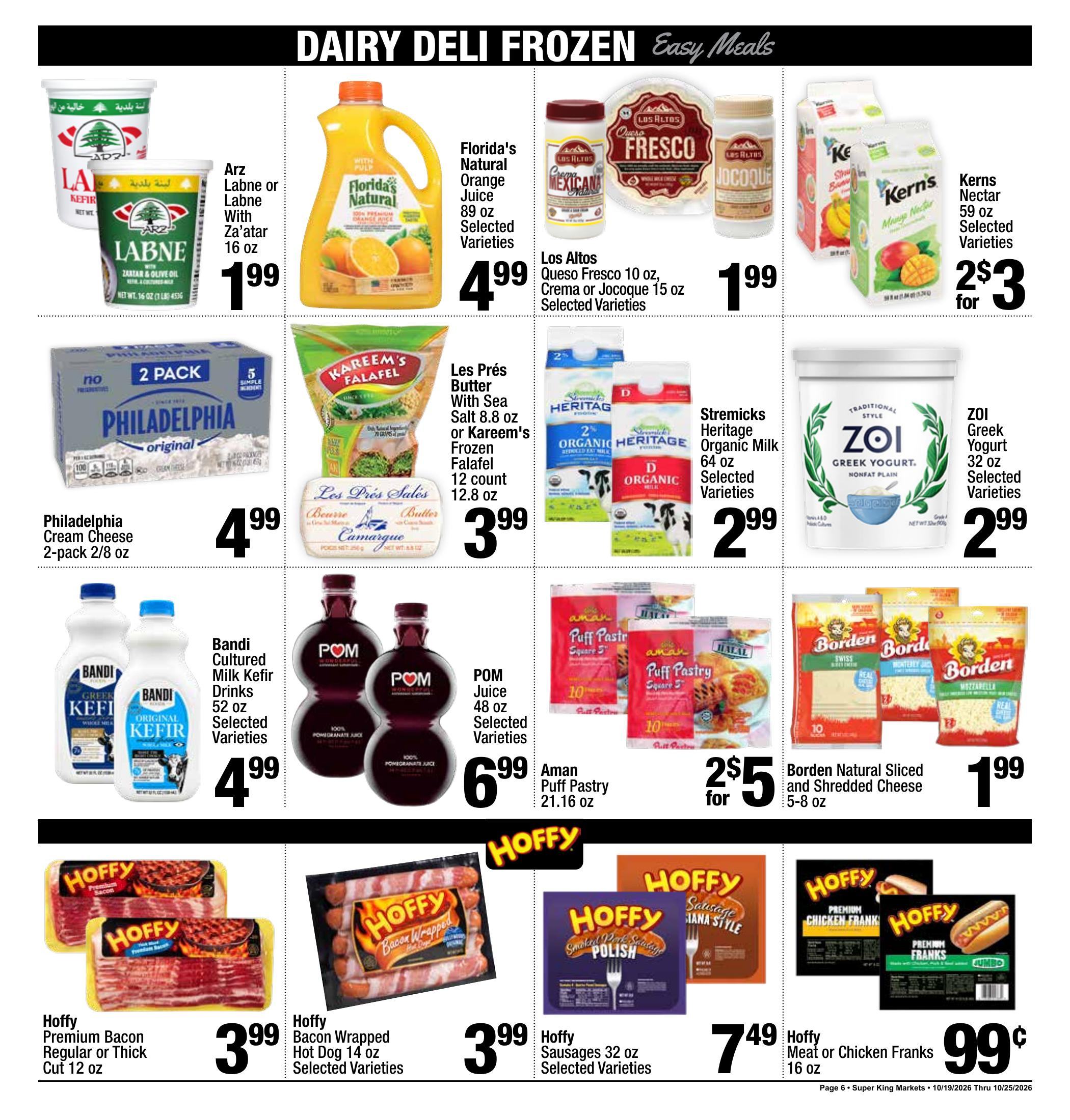 Super King Markets Culver City Weekly Deals ad, page 6 of 8: Dairy, Deli and Frozen. Every item on this page is listed in the text version.