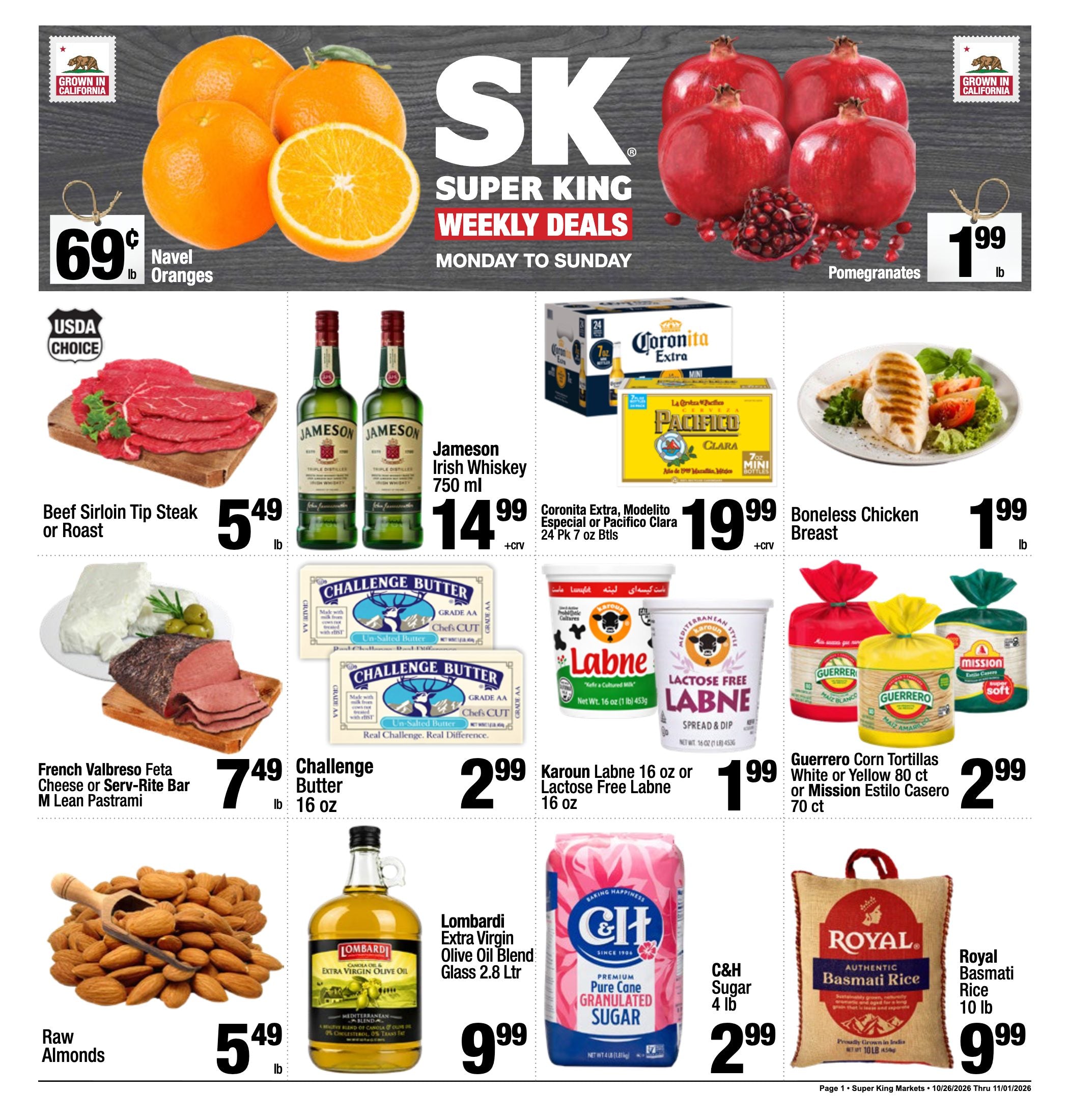 Super King Markets Weekly Deals ad, page 1 of 8: Featured Deals. Every item on this page is listed in the text version.