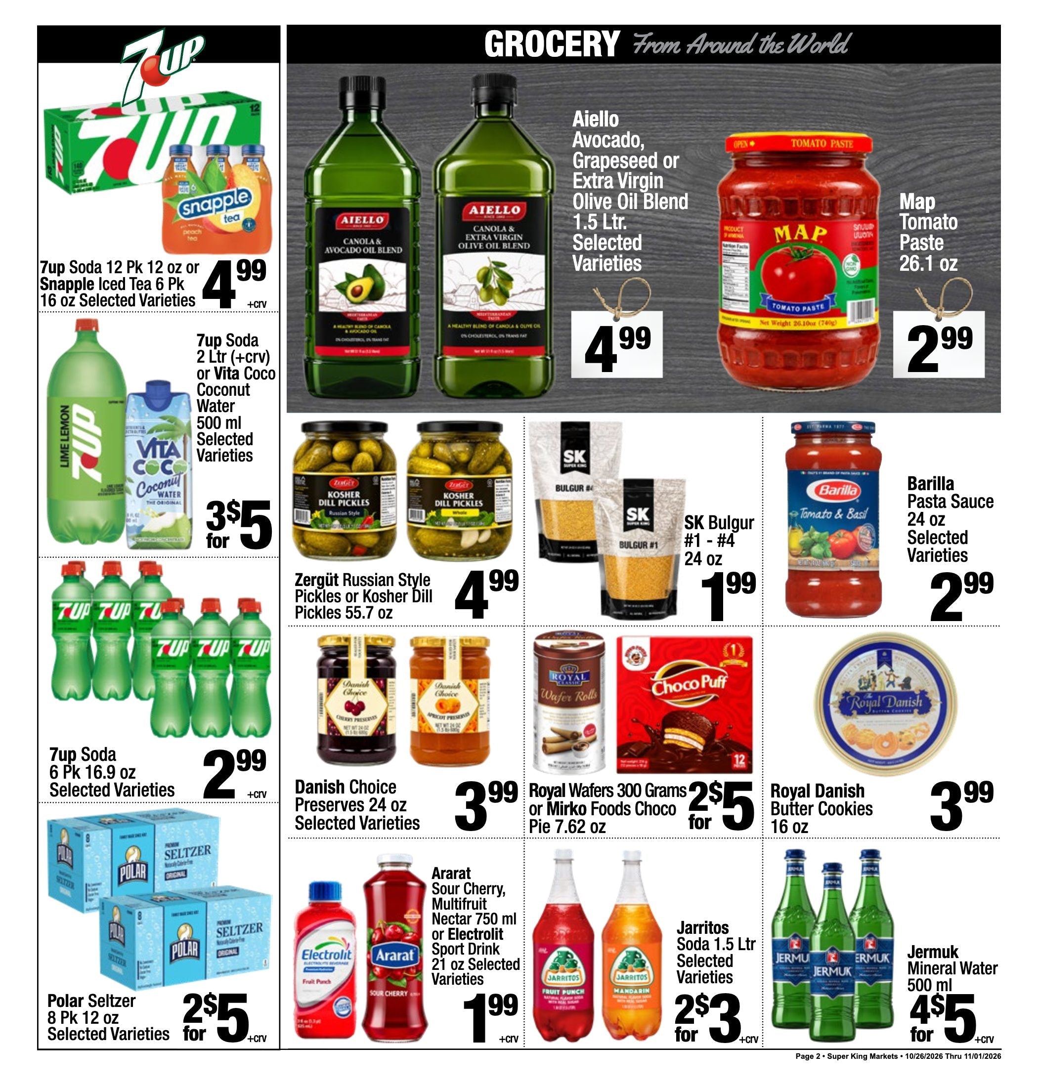 Super King Markets Weekly Deals ad, page 2 of 8: Grocery From Around the World. Every item on this page is listed in the text version.