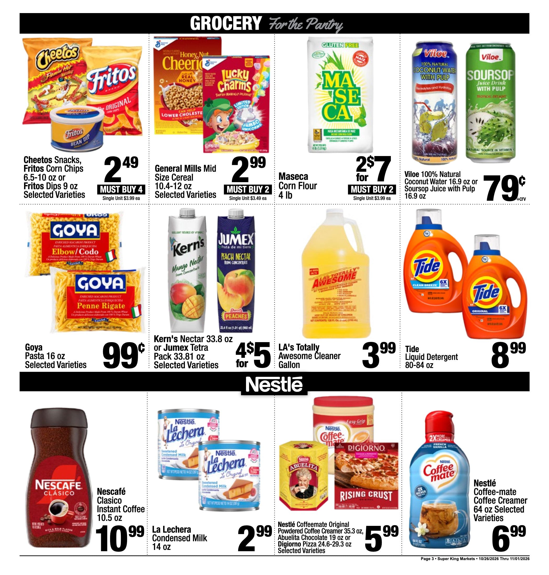 Super King Markets Weekly Deals ad, page 3 of 8: Grocery For the Pantry. Every item on this page is listed in the text version.