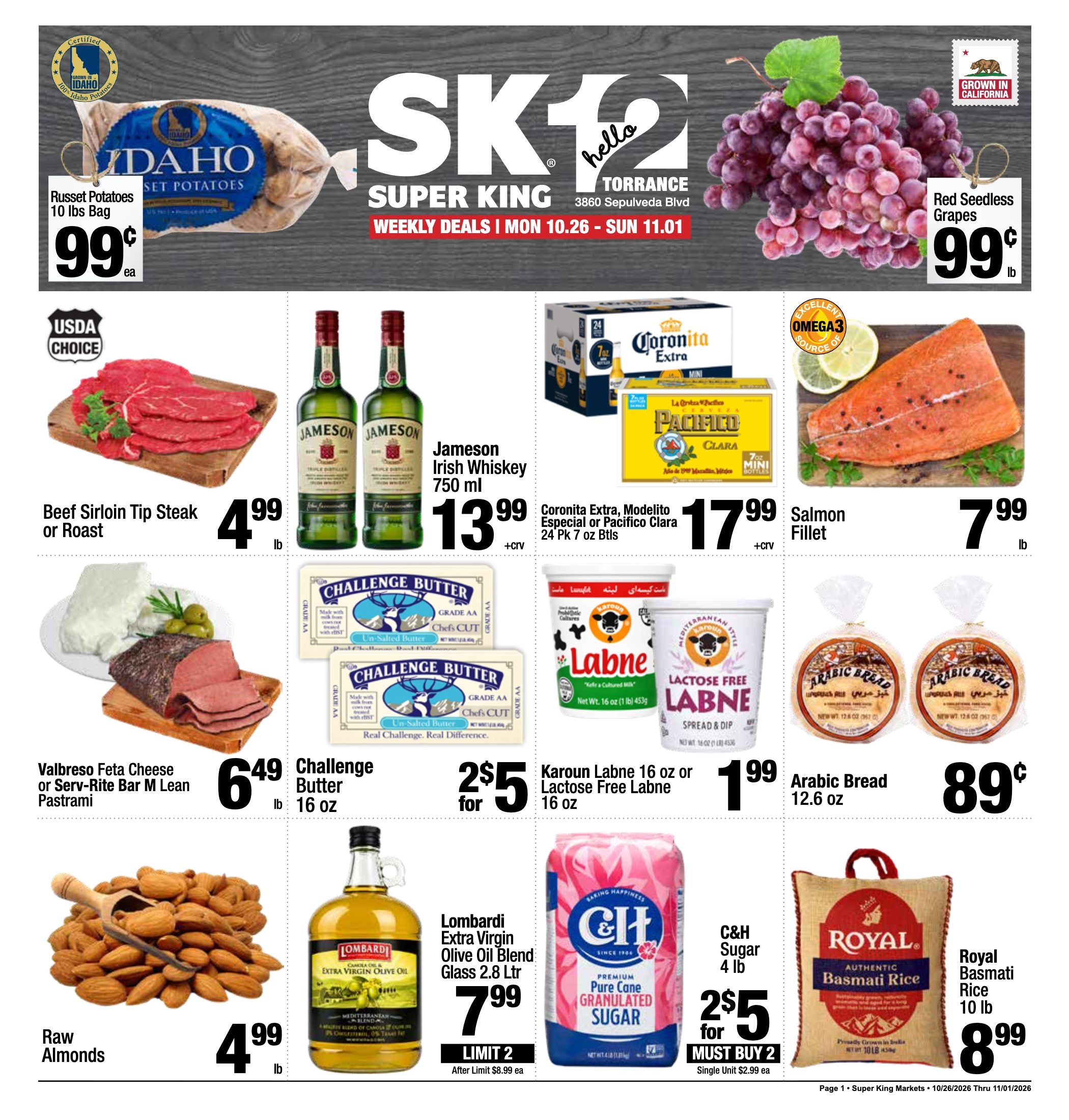Super King Markets Torrance Weekly Deals ad, page 1 of 8: Featured Deals. Every item on this page is listed in the text version.